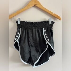 Psycho Rebel “Don’t Play” Black & White Statement Shorts – Size M